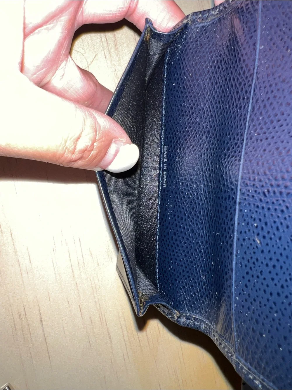 Christian Dior Navy Leather Card Holder with CD Logo